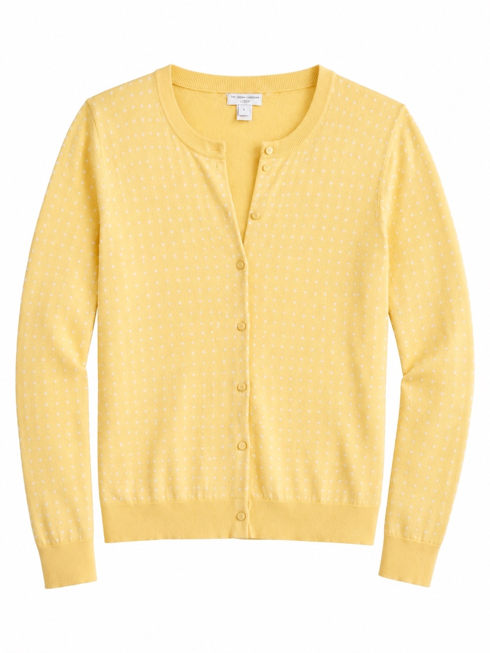 Yellow Women's Crewneck Button Cardigan Sweater